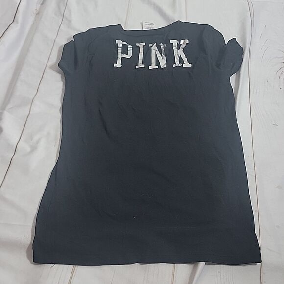 PINK by Victoria's Secret Kansas State State Black and Silver Tee EMAW - Picture 4 of 4